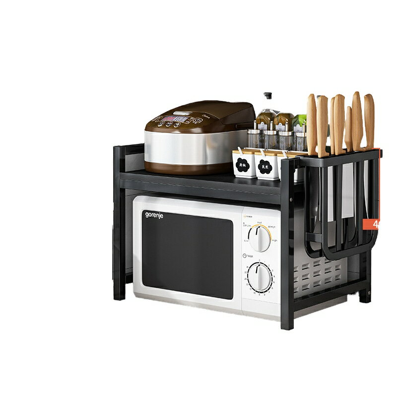 格納式キッチン収納ラックカウンタートップ多層炊飯器収納ラック多機能家庭用電子レンジラック