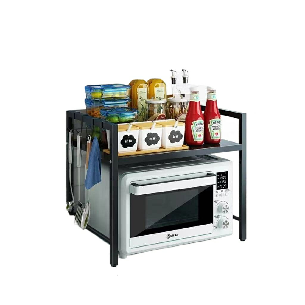 キッチン電子レンジラック家庭用カウンタートップデスクトップ二層格納式炊飯器収納ブラケット