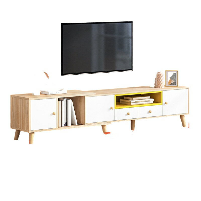 北欧無垢材脚テレビキャビネットモダンなミニマリストコーヒーテーブルテレビキャビネットセット組み合..