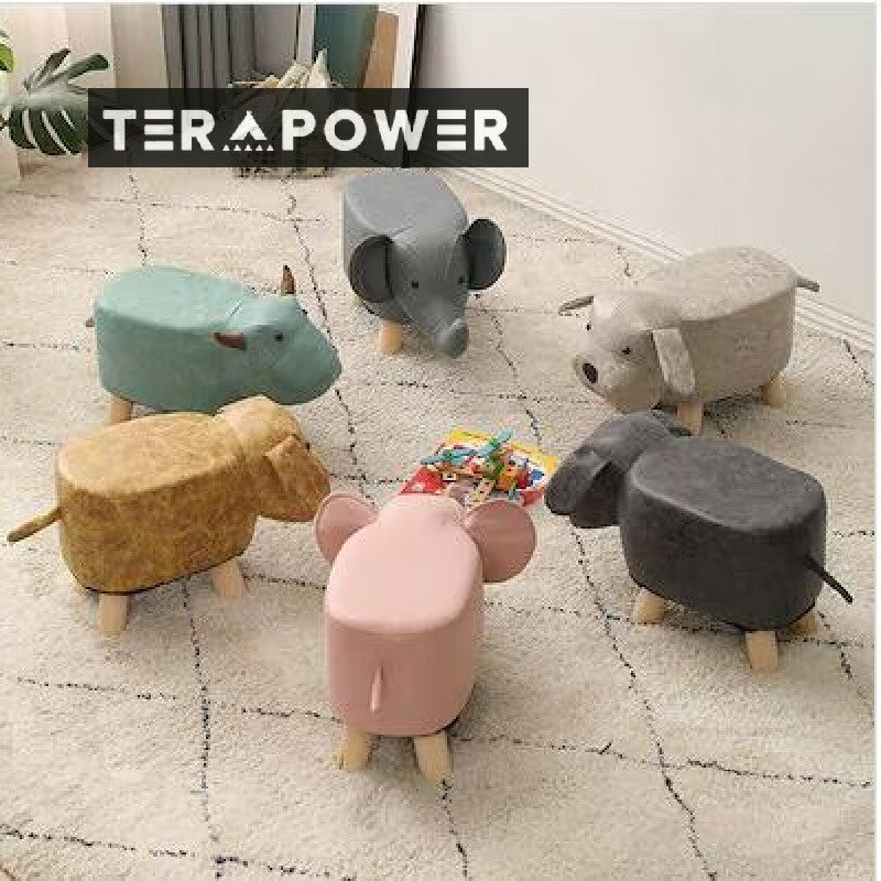 超人気,高評価!!超新型スツール かわいい アニマル柄 ロータイプ 耐荷重80kg アニマルスツール カバ