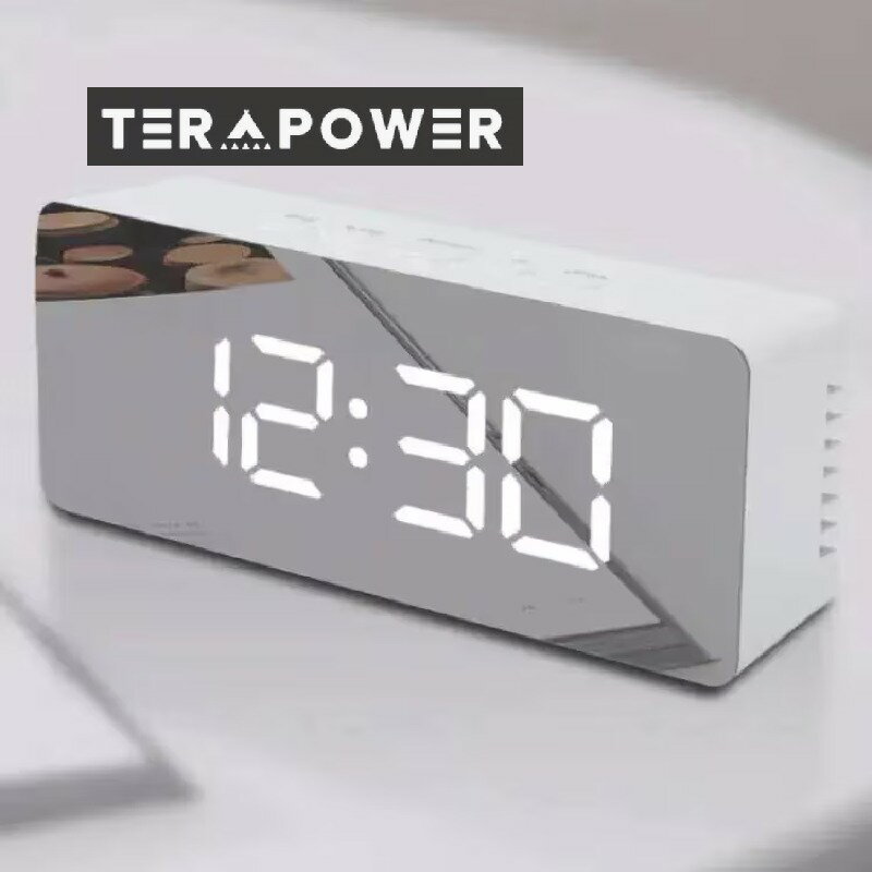 子供用電子目覚まし時計多機能ミラーシンプルLD化粧鏡時計置き時計デジタル時計