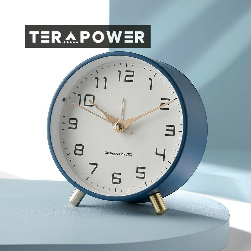 アイデア目覚まし時計軽奢目覚まし時計静音学生用スクラブ金属台時計簡素時計時計