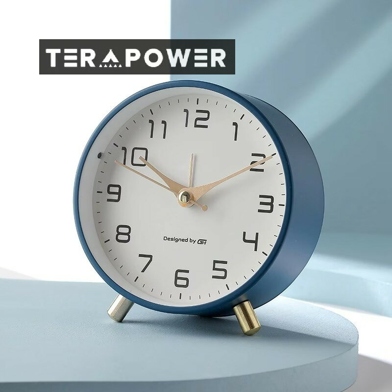 アイデア目覚まし時計軽奢目覚まし時計静音学生用スクラブ金属台時計簡素時計時計