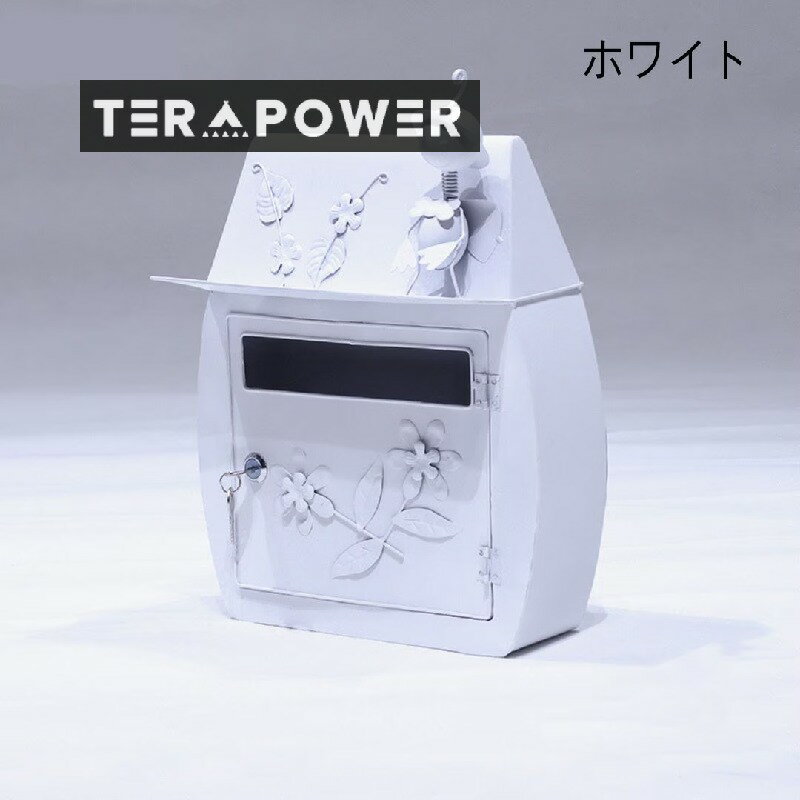 メールボックス アンティーク調 壁掛け式 かわいい おしゃれ インテリア レター ボックス 郵便受け ポスト ヴィンテージ調 レトロ調 白