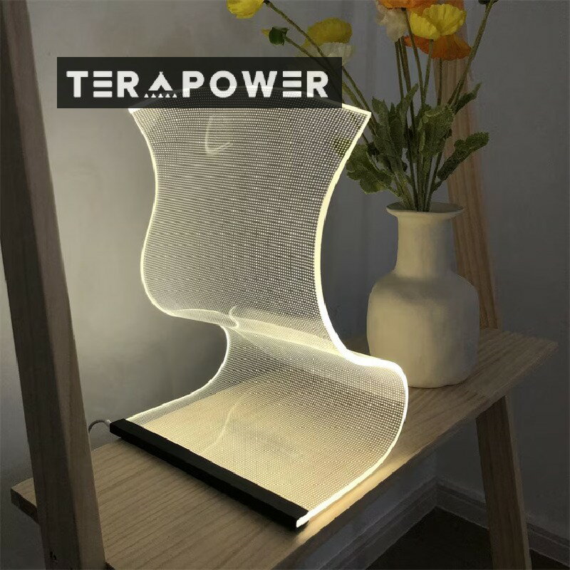 早い者勝ち ライト ストリーマ灯 誕生日プレゼント 芸術振り子 卒業プレゼント 雰囲気ランプホルダー 暖かい ナイトスタンド 曲面灯 写真撮影道具(3)