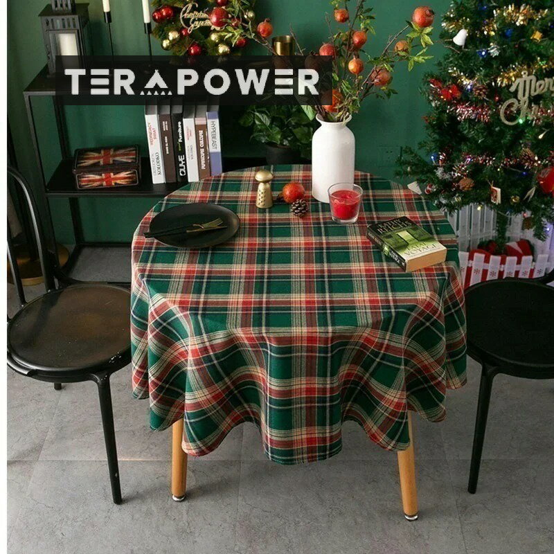 テーブルクロス 円形 北欧風 テーブルカバー 丸形 チェック柄 耐熱 汚れ防止 インテリア 家庭用