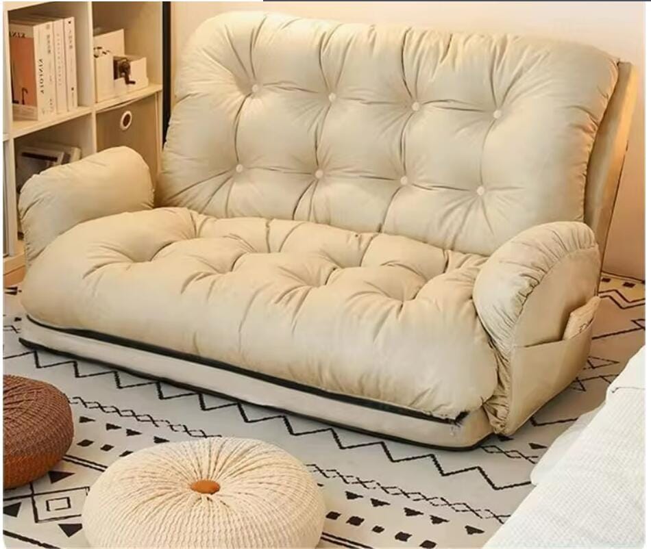 ソファベッドリクライニング クッション付き コンパクトらし かわいい 人気 ソファー クッション リビング折り畳み　座椅子ベッド両用　手