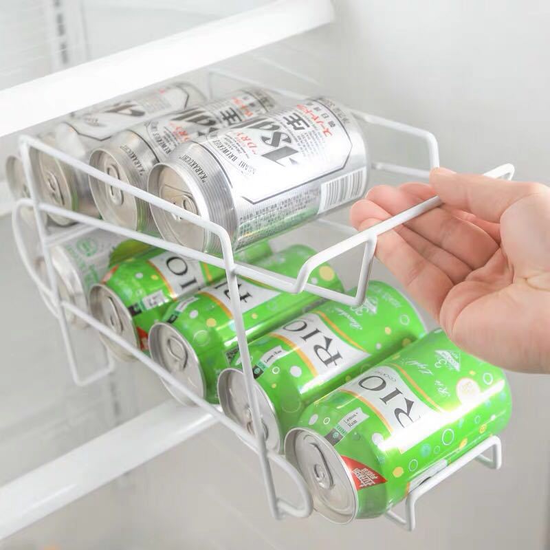 キッチン収納ラック2層家庭用デスクトップビールラックコークスラック冷蔵庫缶ローリング収納ラック