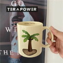 オリジナルデザインインスタイル ヤシの木マグカップ韓国 クリーム色セラミックカップ ウォーターカップ