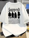 背中にレタリング、シルエットと多くのテキストと200グラムの白い半袖Tシャツ 。ユニセックスのコットン素材は着心地がよく、通気性があり、毛玉ができにくく、変形しにくい。(4)