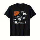 200gメンズ レトロ グラフィックTシャツ - 綿100% ルーズフィット 半袖ティー、ヴィンテージロゴ&オレンジアクセント付き、カジュアルな快適さで日常着や...