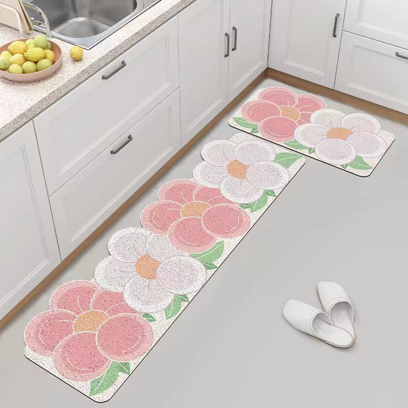 キッチンカーペット 2点セット キッチンマット マット カーペット大＋小2点 自由裁断ができるマット お..
