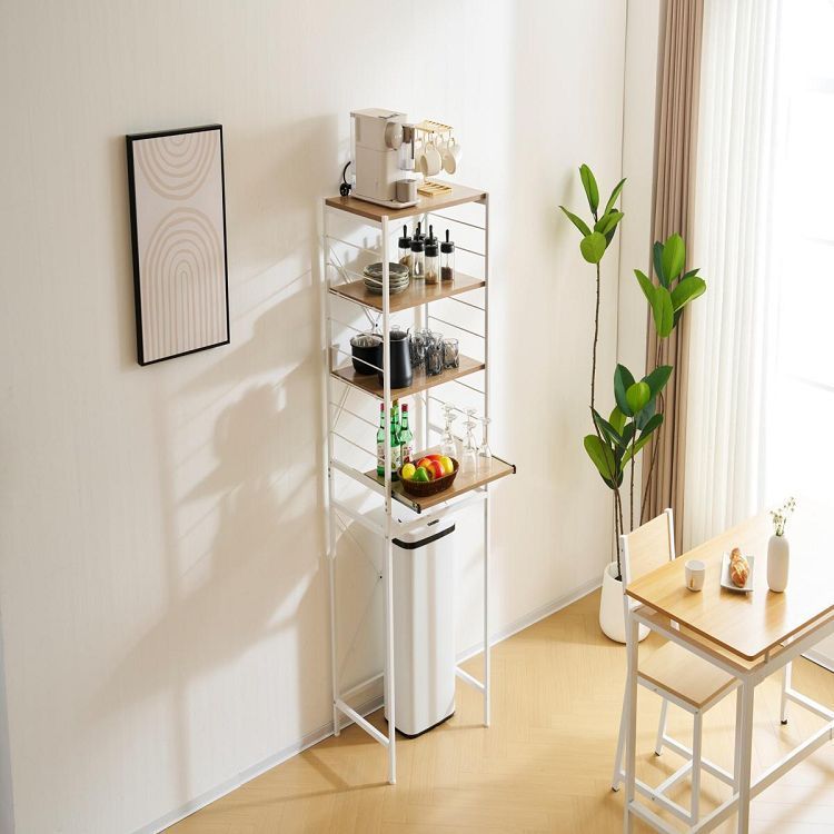 レンジ台 食器棚 4段 スライド棚 キッチン収納 台所収納 レンジボード 収納棚 キッチンラック