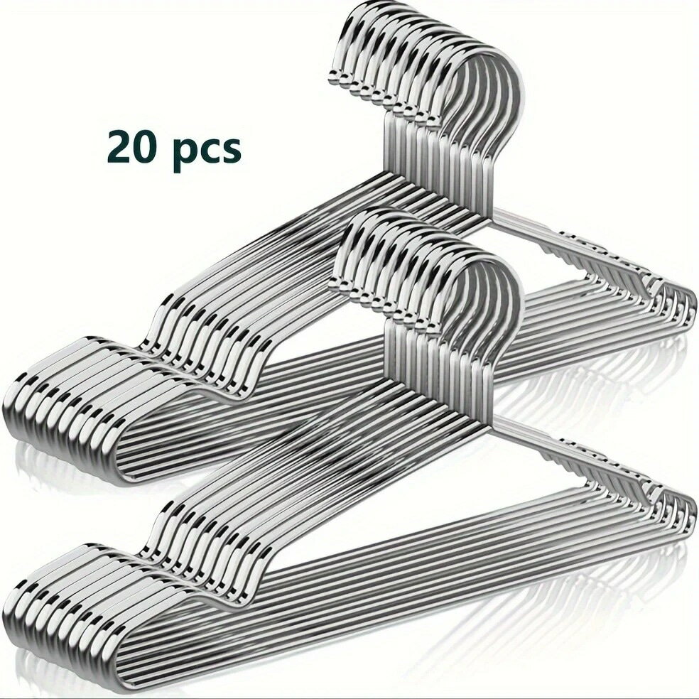 クローゼットや寝室のための重いコートハンガー家庭用収納と整理のための20個の肩溝付き金属製ハンガー滑り止めの衣類乾燥ラック【MPHA24071047】