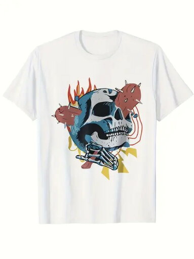 200g これは、トレンドスタイルのTシャツです、パターンは創造的な頭蓋骨、スタイルパンク、ストリート、カルチャーのトレンドに属し、ダークアート関連の服は、個性、手に負えない態度を伝える 200g これは、トレンドスタイルのTシャツです、パターンは創造的な頭蓋骨、スタイルパンク、ストリート、カルチャーのトレンドに属し、ダークアート関連の服は、個性、手に負えない態度を伝える
