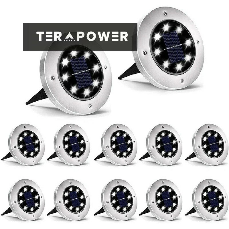 LEDガーデンライト 10本セット ソーラーライト 埋め込み式防水ライト 光センサーで夜間自動点灯ラ