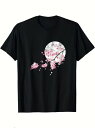 200gの黒の半袖Tシャツは、丸みを帯びた背景に桜の枝が描かれ、日本の美意識を感じさせる新鮮でエレガントなスタイル。素材は一般的なコットン素材で、着心地が良く、通気性、吸汗性、肌触りに優れています。