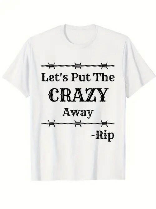 この200gの白いTシャツに描かれた文字は、狂気を捨て去り平穏に戻りたい、もしかしたらサインオフしたい、という気持ちを伝えている。シンプルでカジュアルなスタイルで、素材はコットン。