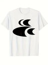 200gの白いTシャツに抽象的な黒い模様がプリントされ、柄のスタイルはシンプルでモダン、スタイルはシンプルで少しカジュアルな態度である。(4)