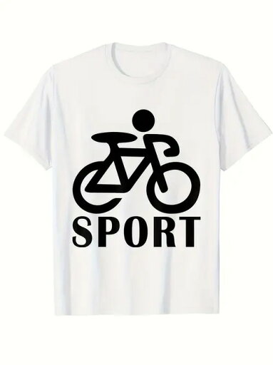 ブラックのサイクリング・グラフィックと「SPORT」の文字がフロントにプリントされた200gコットンTシャツ。 全体的にシンプルで明快なデザインで、スポーティなテーマを際立たせている。 ブラックのサイクリング・グラフィックと「SPORT」の文字がフロントにプリントされた200gコットンTシャツ。 全体的にシンプルで明快なデザインで、スポーティなテーマを際立たせている。