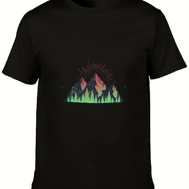 200gタンク マウンテン シール 花柄 コットン ブラック T シャツ