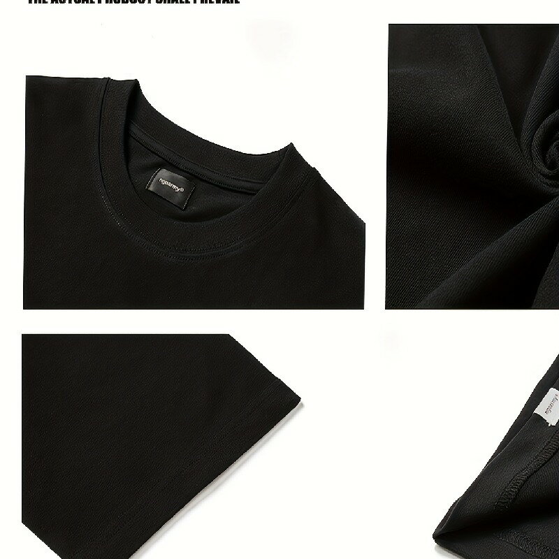 200g 黒いTシャツ、背中には白い文字。 真ん中には山のような模様があり、その周りをピンクのパーツが囲んでいる。