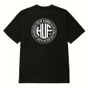 200g「花」と「ニューヨークシティ」テキストが入ったラウンドロゴのブラックTシャツ、100%純棉、カジュアルで快適、カジュアルウェアやギフトに非常に適していま...