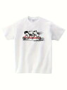 200gの白い半袖Tシャツは、3匹の漫画の子猫が赤い自転車に乗って一緒に走っているキュートでにぎやかなスタイルで、子供らしい楽しさにあふれている。素材は綿で、肌触りがよく通気性に優れ、ゆったりとした着心地は毎日のレジャーに適している。