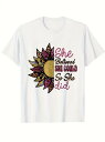 200gのコットン製Tシャツは、フロントにヒョウ柄の花びらとヒマワリのプリント、右サイドにピンクとパープルのテキストが施され、感動的な気持ちを伝えている。