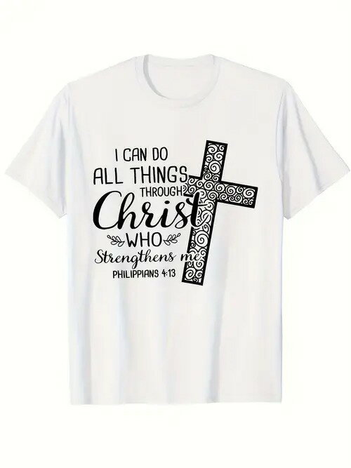 コットン200gのTシャツは、フロントに複雑な花柄をあしらった黒い十字架が特徴。 十字架の横には宗教的..