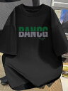 200gのブラックTシャツには文字がプリントされ、トレンディで個性的なスタイルに。メンズ、レディースモデル、ルーズフィット、コットン素材、快適、通気性、吸汗性に...