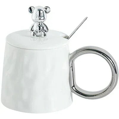 軽量贅沢セラミックカップ水カップマグカップ蓋付きスプーン付きオフィス高ルックスコーヒーカップ