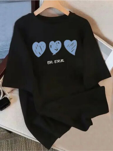200g文字:「BR BRR」は、Tシャツの三つの青いハートの下にプリントされたコピーです。スタイルはシンプルで、トレンドです。 図案:黒いTシャツの上の3粒の青いハートのプリント(ハートのテクスチャのデザインを持っています) 200g文字:「BR BRR」は、Tシャツの三つの青いハートの下にプリントされたコピーです。スタイルはシンプルで、トレンドです。 図案:黒いTシャツの上の3粒の青いハートのプリント(ハートのテクスチャのデザインを持っています)