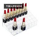 透明40口紅棚射出成形薄プラスチックリップ展示棚階段型マニキュア棚A35283