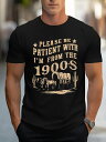 200GメンズコットンカジュアルTシャツ - 半袖、ラウンドネック、文字プリント | 夏のレジャー&スポーツに最適