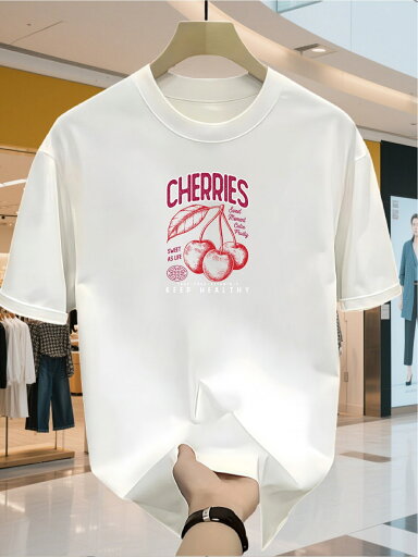200G男性用の黒いカジュアルなTシャツ、チェリーグラフィックプリント付き、「富を保つ」グラフィックプリント付き-バレンタインデー、クリスマス、イースター、独立記念日用のレギュラーフィットラウンドネックティー-洗濯機で洗える、快適な素材 200G男性用の黒いカジュアルなTシャツ、チェリーグラフィックプリント付き、「富を保つ」グラフィックプリント付き-バレンタインデー、クリスマス、イースター、独立記念日用のレギュラーフィットラウンドネックティー-洗濯機で洗える、快適な素材