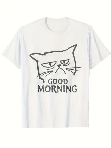 コットン200gのTシャツは、フロントにシンプルな猫の見出しのグラフィックが描かれ、少し真剣な表情をしている。 グラフィックの下には大文字の黒文字があり、全体的にシンプルでユーモラスなスタイル。 コットン200gのTシャツは、フロントにシンプルな猫の見出しのグラフィックが描かれ、少し真剣な表情をしている。 グラフィックの下には大文字の黒文字があり、全体的にシンプルでユーモラスなスタイル。