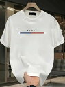 フロントに 「PARIS」、アンダーに青、赤、白の横縞模様がプリントされた200gの白半袖Tシャツ。フレンチ・ロマンティックな要素を取り入れたシンプルでスタイリッシュなスタイル。コットン素材なので、着心地がよく、通気性も抜群です。|詳細画像