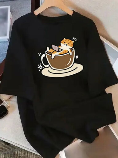 200g(猫はコーヒーカップの中に入っていて、小さい装飾を組み合わせます)、スタイルはかわいくて、趣味があります。丸首の半袖スタイルに属して、日常のカジュアルな服装に適して、青春の活力と萌え雰囲気を見せて、気楽で楽しい感じを伝えます。 200g(猫はコーヒーカップの中に入っていて、小さい装飾を組み合わせます)、スタイルはかわいくて、趣味があります。丸首の半袖スタイルに属して、日常のカジュアルな服装に適して、青春の活力と萌え雰囲気を見せて、気楽で楽しい感じを伝えます。
