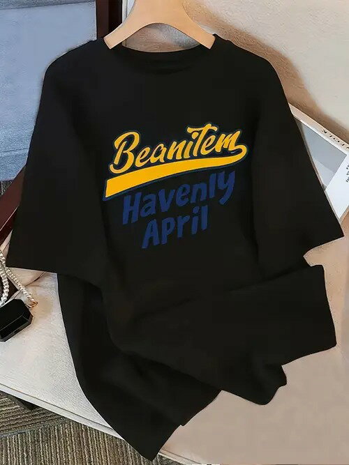 200gHavenly April」文字、スタイルの潮流、シンプルで、丸首の半袖スタイルに属して、日常のカジュアルな服装に適して、青春の活力とファッション感を示すことができます。