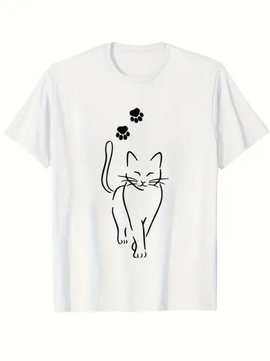 200gのコットン製Tシャツは、フロントに黒のライン入りキャット・プリント、その上に3つの黒い肉球プリントを配し、全体的にクリーンでキュートなスタイルに仕上げている。 200gのコットン製Tシャツは、フロントに黒のライン入りキャット・プリント、その上に3つの黒い肉球プリントを配し、全体的にクリーンでキュートなスタイルに仕上げている。