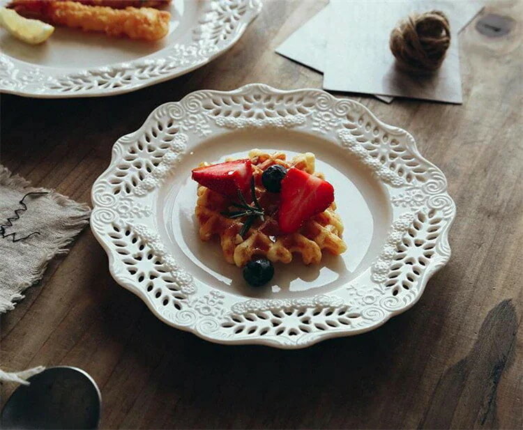 早い者勝ち デザートプレート ダイニングプレート り ヴィンテージ エンボス セラミックプレート539