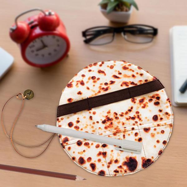 トルティーヤロールペンケース、ペンシルロール、ポータブル面白い軽量ブリトーペンバッグ、カラーペン..