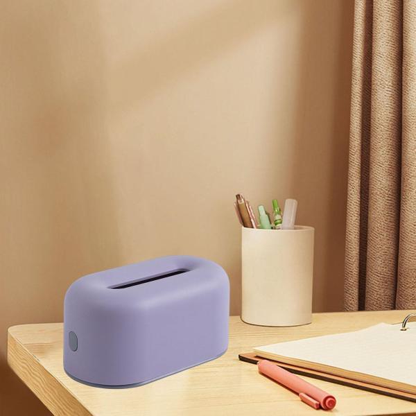 カウンタートップナイトスタンドパープル用ティッシュボックスカバーホルダーフェイシャルペーパーオーガナイザー [3]