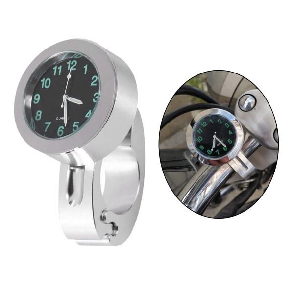 ダーク自転車バイクウォッチシルバーで防水オートバイハンドルバー時計が光る