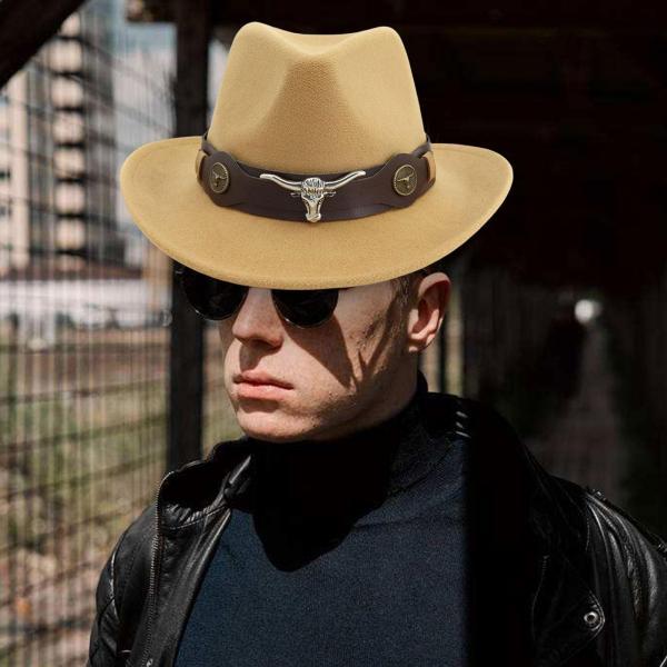 カジュアル カウボーイ ハット つば広 小道具 軽量 レディース メンズ 大人 ホリデー キャメル