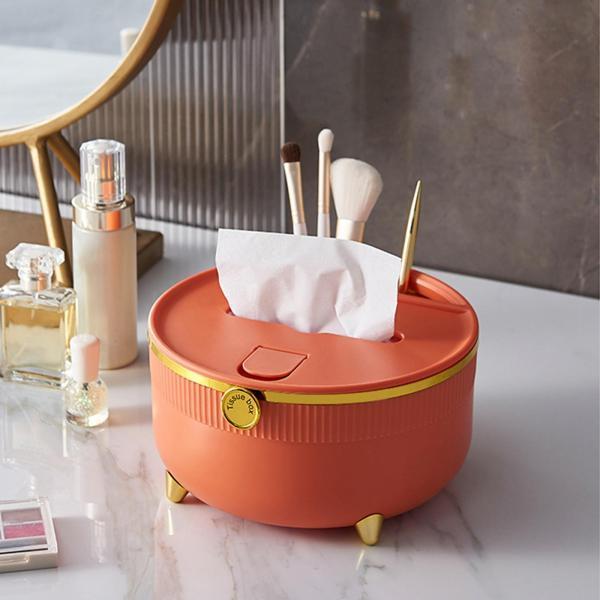 ダイニングルーム会議室オレンジ用ラウンドティッシュホルダーペーパーディスペンサー