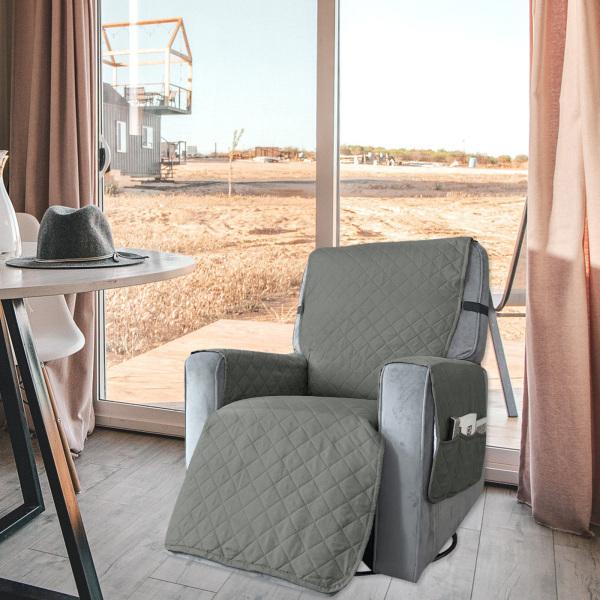 オフィスホームライトグレーS用リクライニングチェアカバー洗濯可能な防水ソファカバー