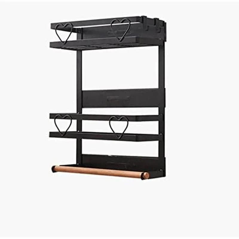 冷蔵庫 マグネット 冷蔵庫サイドラック スパイスラック 調味料ラック キッチン 穴開け不要 省スペース ..