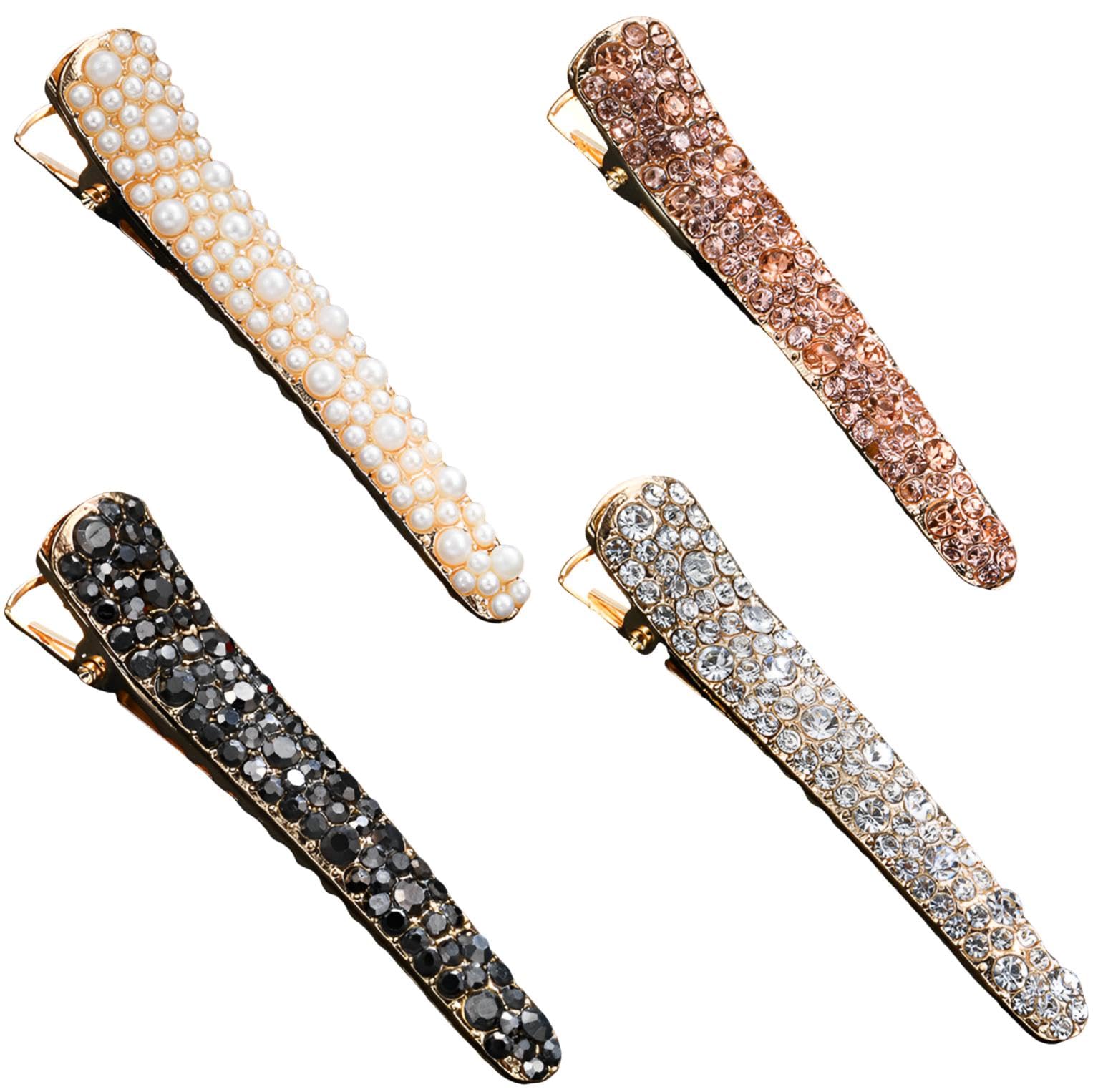 ヘアクリップ ヘアアクセサリ ダッカール かわいい おしゃれ きらきら 4種セット